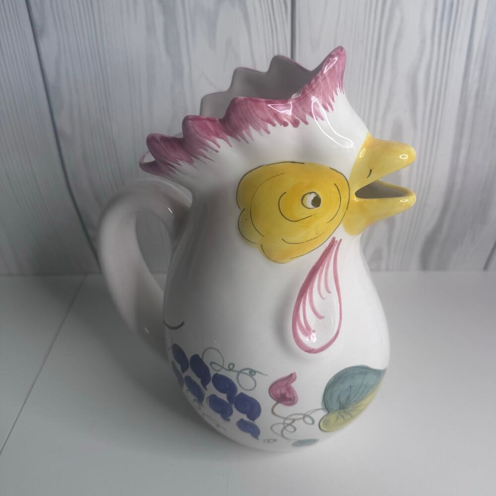 VTG Rooster Pitcher Mesa International Farmhouse 9.5” MCM Ceramic Decorative